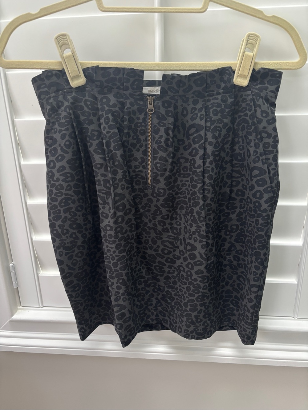 Madewell Eliot Black Grey Leopard Print Paper Bag Skirt Size 4